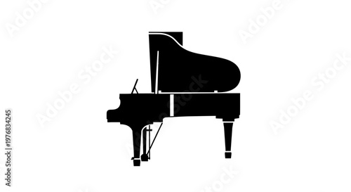 Grand Piano Silhouette Music Instrument.
