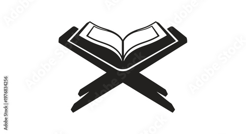 Black Icon of Open Book Symbol.