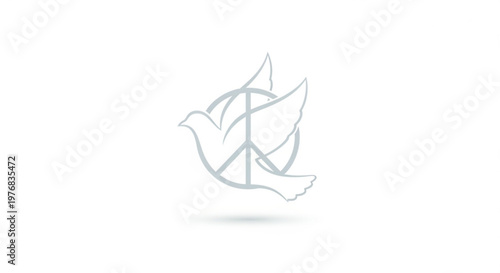 Peace dove with peace symbol illustration