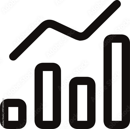 Data graph icon vector, analytics chart symbol, business statistics infographic element, modern flat design