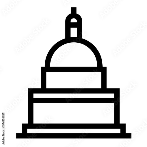 Minimalist government building political institution vector icon