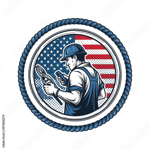 Vintage baseball player saluting with an american flag background