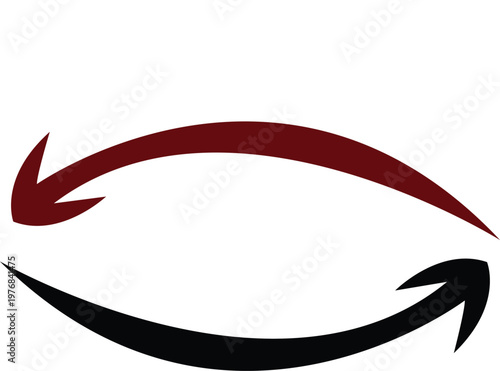 Dual arrow symbol a dynamic representation of reciprocal movement and change