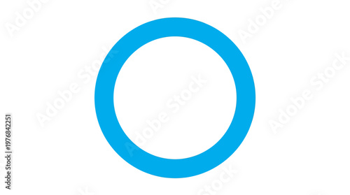 Minimal blue circular ring on a white background, a modern abstract logo symbol ideal for tech branding and digital design.