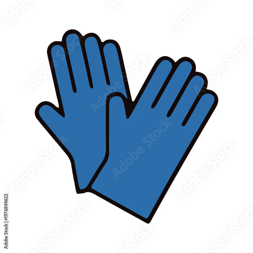 Blue Protective Medical Gloves Icon