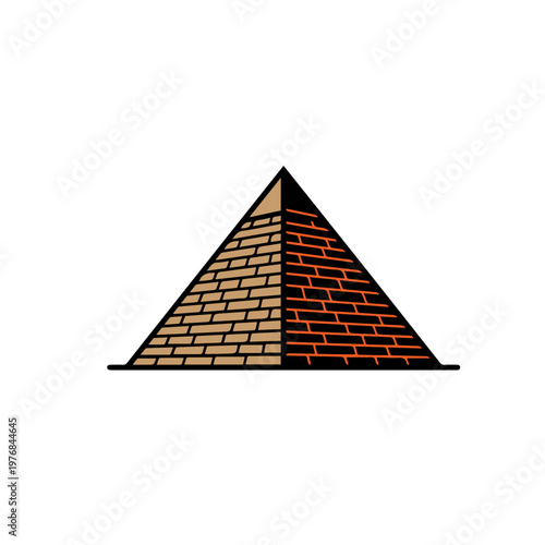 Pyramid Monumental Stone Structure Icon Design