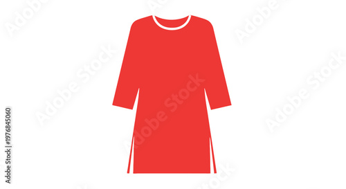 Red Dress with White Trim Details.