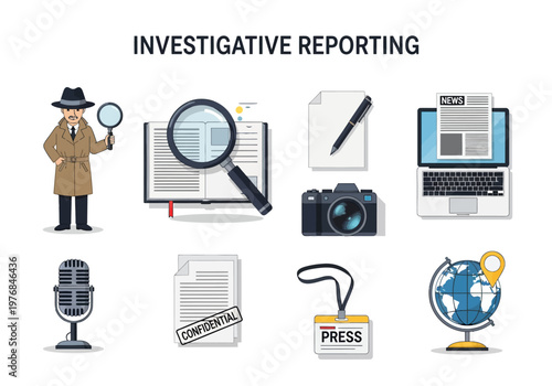 Investigative journalism tools and equipment for gathering and analyzing information
