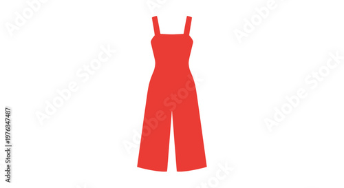Red Womens Jumpsuit Fashion Outfit Clothing.