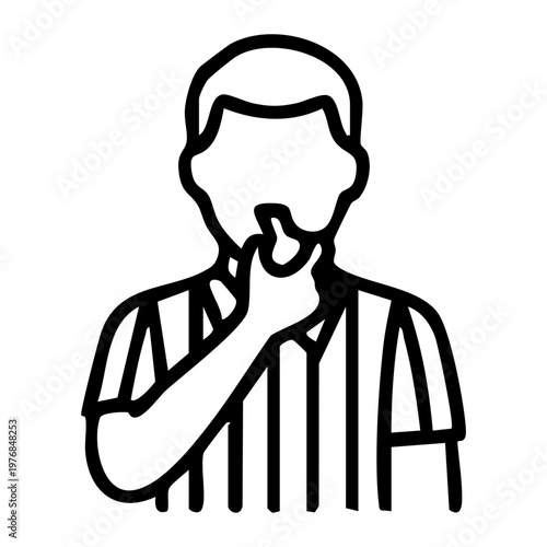 Referee Blowing Whistle Icon