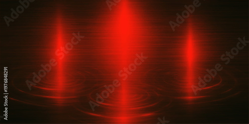 Abstract three vibrant red beams of light radiate against a black backdrop, evoking a sense of energy, and futuristic technology.