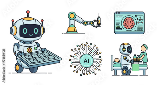 Robot holding a circuit board tray.