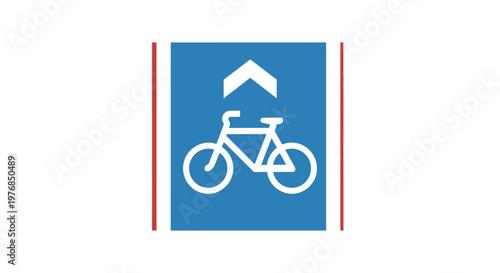 Bicycle Sign with Upward Arrow.