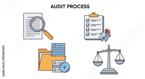 Audit Process Business Finance Symbols.