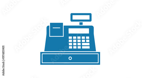 Cash Register Icon with Keypad and Display.