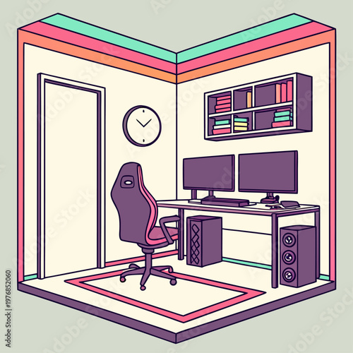 Gamer Room Illustration