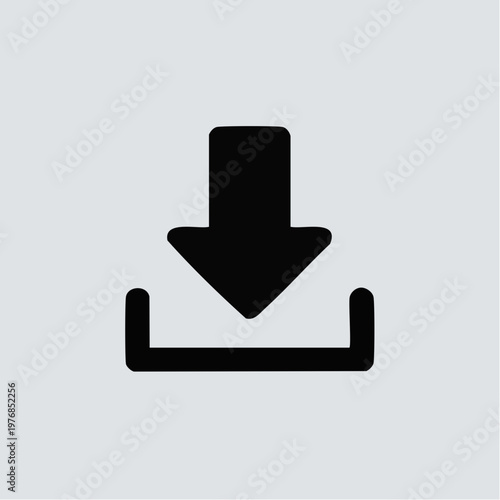 AI Download Icon Minimalist Black