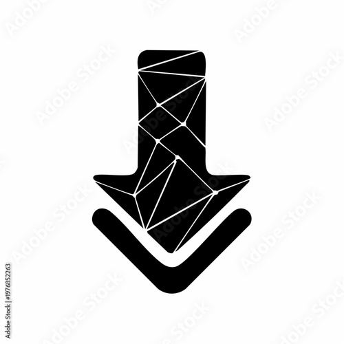 AI Download Icon Minimalist Black