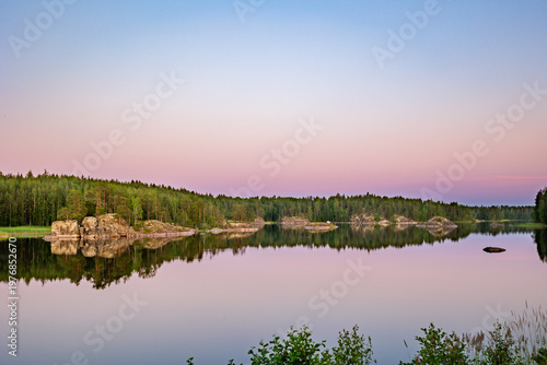 beautiful summer landscape at sunset