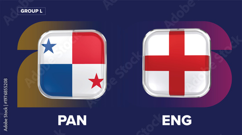Panama vs England - Group L Football Rivalry with National Flags