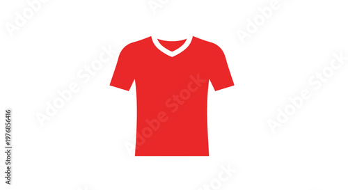 Red T Shirt with White Collar.