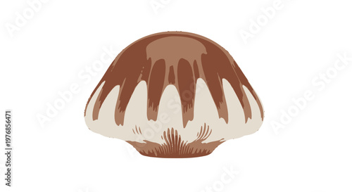 Chocolate Covered Mushroom Illustration Isolated.