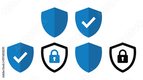 Free Download Security shield icons representing protection safety and data privacy in a digital world - GFXLoad