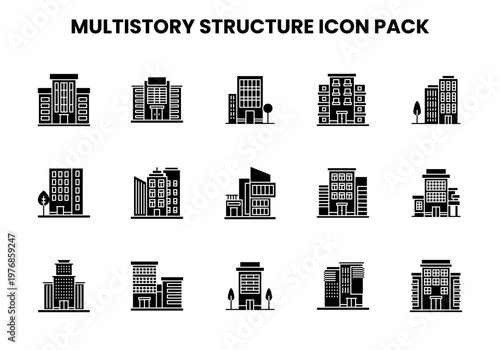 MultiStory Structure Glyph Icons Pack