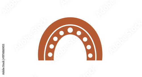 Orange Archway with White Dots Design.