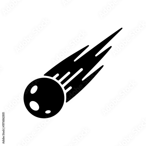 Meteor Icon Silhouette – Cosmic Vector Design.