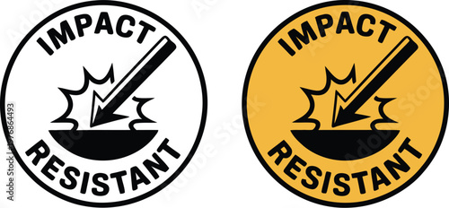 Two impact resistant logos on a white background for safety