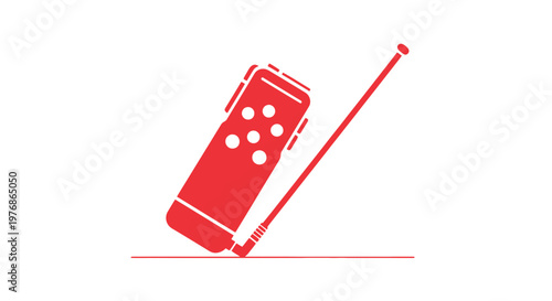 Red Mobile Phone with Stylus Pen.