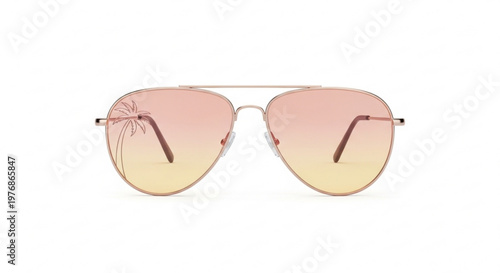 Aviator sunglasses with palm tree design
