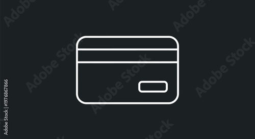 Minimalist Credit Card Icon on Dark Background for Finance.