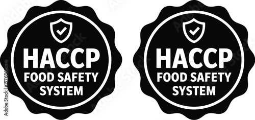 Two HACCP food safety system badges on a white background