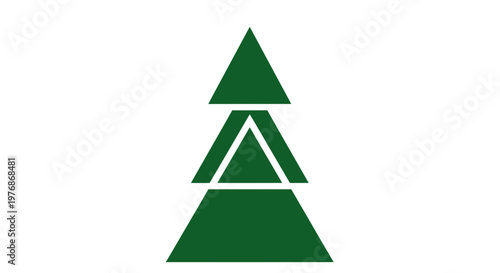 Green triangle logo with nested white triangle