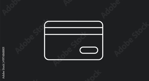 Minimalist Credit Card Icon on Dark Background for Financial Transactions.