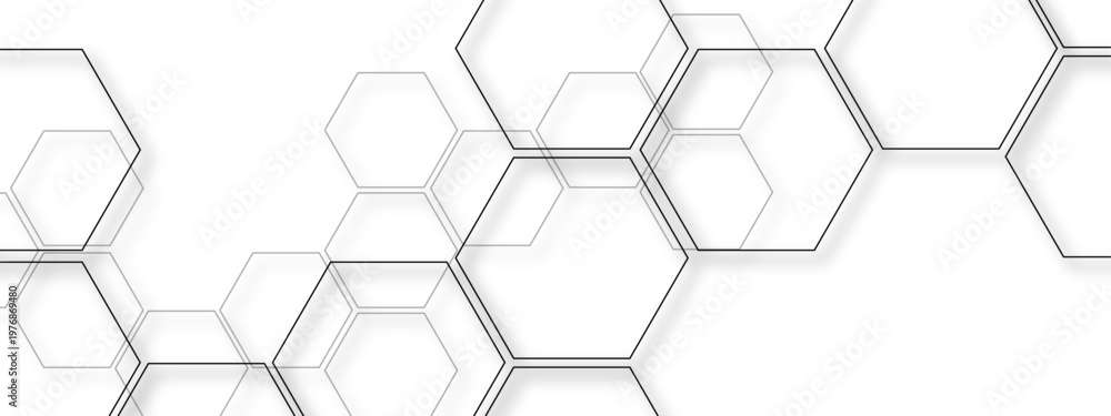 Obraz premium Vector Abstract grey hexagonal honeycomb graphic pattern illustrates advanced scientific technological concept and geometric structure showcases interconnected cells .
