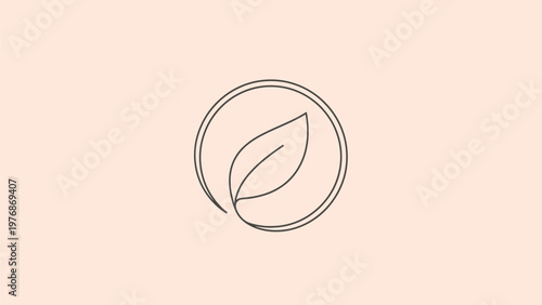 Minimalist Leaf Logo Design - Elegant Circle and Nature Symbol.