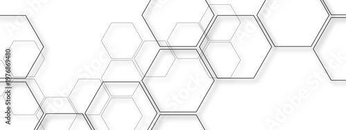 Vector Abstract grey hexagonal honeycomb graphic pattern illustrates advanced scientific technological concept and geometric structure showcases interconnected cells .