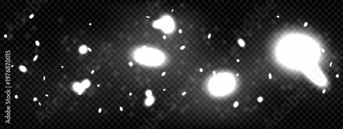 Firefly particle light vector. Glitter dust twinkle with glow and sparkle effect. White bokeh with flying bug in sky. Magical stardust glowing stream. Cool fluorescent wild energy with dot and smoke