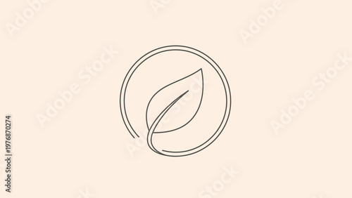 Minimalist Leaf Logo Design - Simple Line Art Concept.