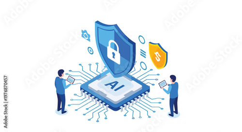 Secure artificial intelligence technology and data encryption protected by a digital shield and monitored by security experts.