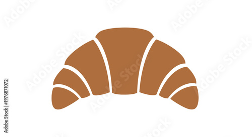 Freshly Baked Croissant on White Background.