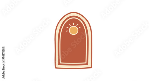 Simple Illustration of an Arched Doorway.