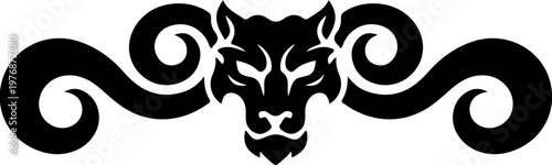 Tribal Panther Head Decorative Motif