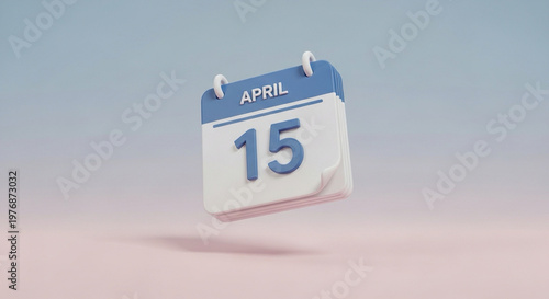 Tax Day Calendar 3D Icon