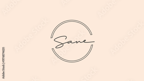 Elegant Sane Logo Design - Minimalist Circle and Script Typography.