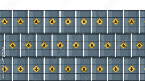 Stacks of Oil barrels on white background