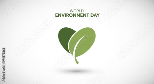 World Environment Day green leaf heart icon